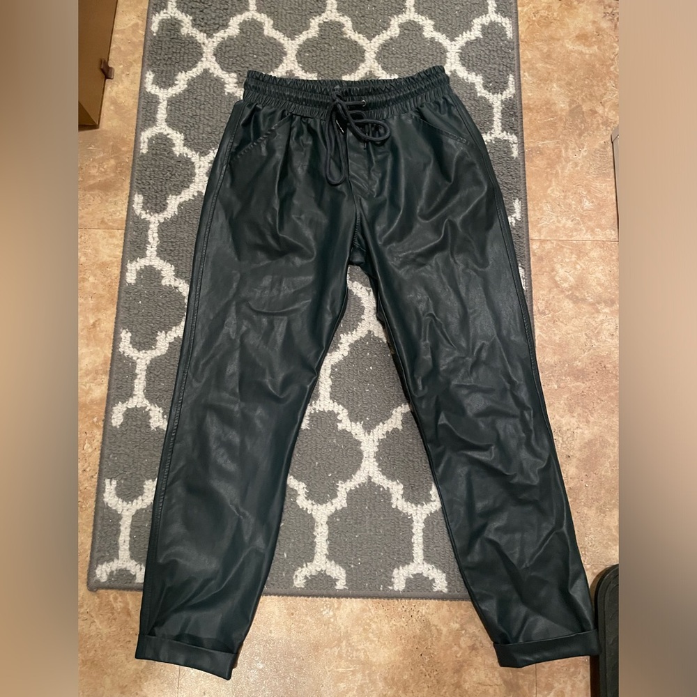 David Lerner cuffed ankle leather pants